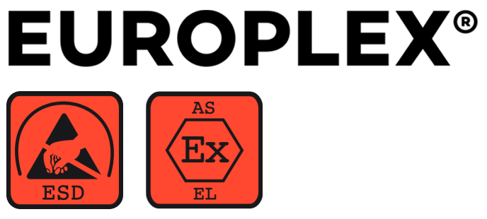 Europlex® SDX Polycarbonat, Farblos 88100 AS, elektrisch ableitend 1 Europlex ESD Logo